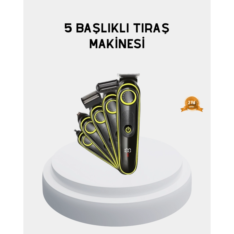 5’i 1 Arada Şarjlı Tıraş Makinesi – Paslanmaz Çelik Başlıklı, Yüz Ve Vücut Bakım Cihazı 5’i 1 Arada Şarjlı Tıraş Makinesi – Paslanmaz Çelik Başlıklı, Yüz Ve Vücut Bakım Cihazı