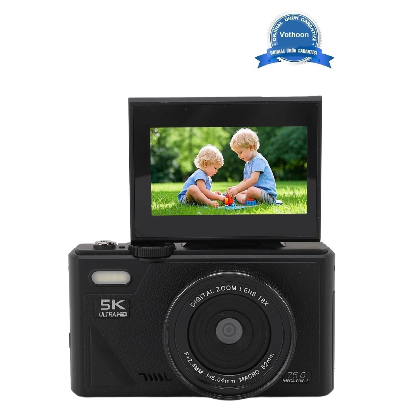 5k 75mp Hd Dijital Kamera 18x Dijital Zoom, Flaşlı,3.0 İnç Ekranlı Fotoğraf Makinesi 5k 75mp Hd Dijital Kamera 18x Dijital Zoom, Flaşlı,3.0 İnç Ekranlı Fotoğraf Makinesi