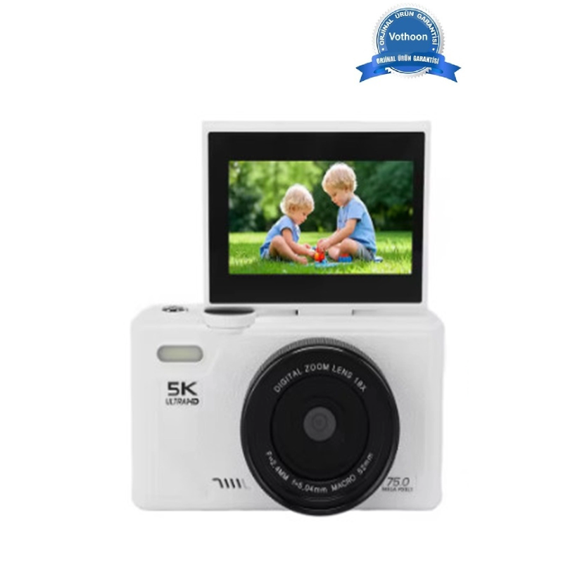 5k 75mp Hd Dijital Kamera 18x Dijital Zoom, Flaşlı,3.0 İnç Ekranlı Fotoğraf Makinesi 5k 75mp Hd Dijital Kamera 18x Dijital Zoom, Flaşlı,3.0 İnç Ekranlı Fotoğraf Makinesi
