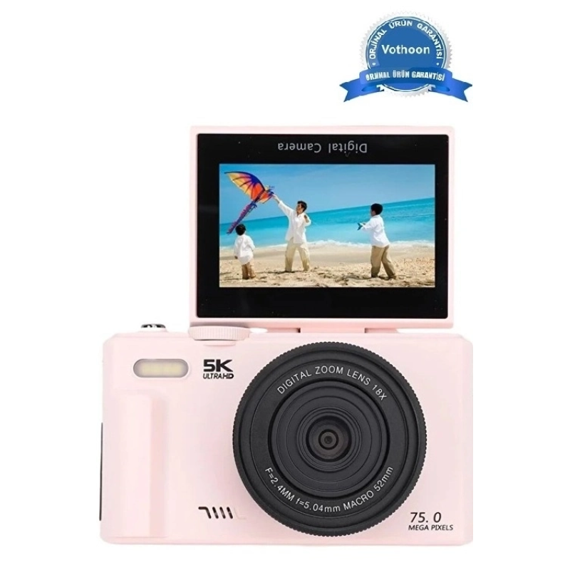 5k 75mp Hd Dijital Kamera 18x Dijital Zoom, Flaşlı,3.0 İnç Ekranlı Vlog Ve Fotoğraf Makinesi 5k 75mp Hd Dijital Kamera 18x Dijital Zoom, Flaşlı,3.0 İnç Ekranlı Vlog Ve Fotoğraf Makinesi