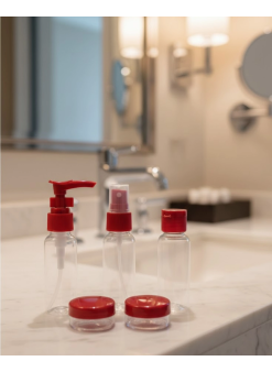 5’li Seyahat Boy Kozmetik Şişe Seti 30 Ml Çantalı Organizer