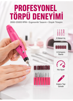 6 Uçlu Elektrikli Manikür Pedikür Seti Yeni Nesil