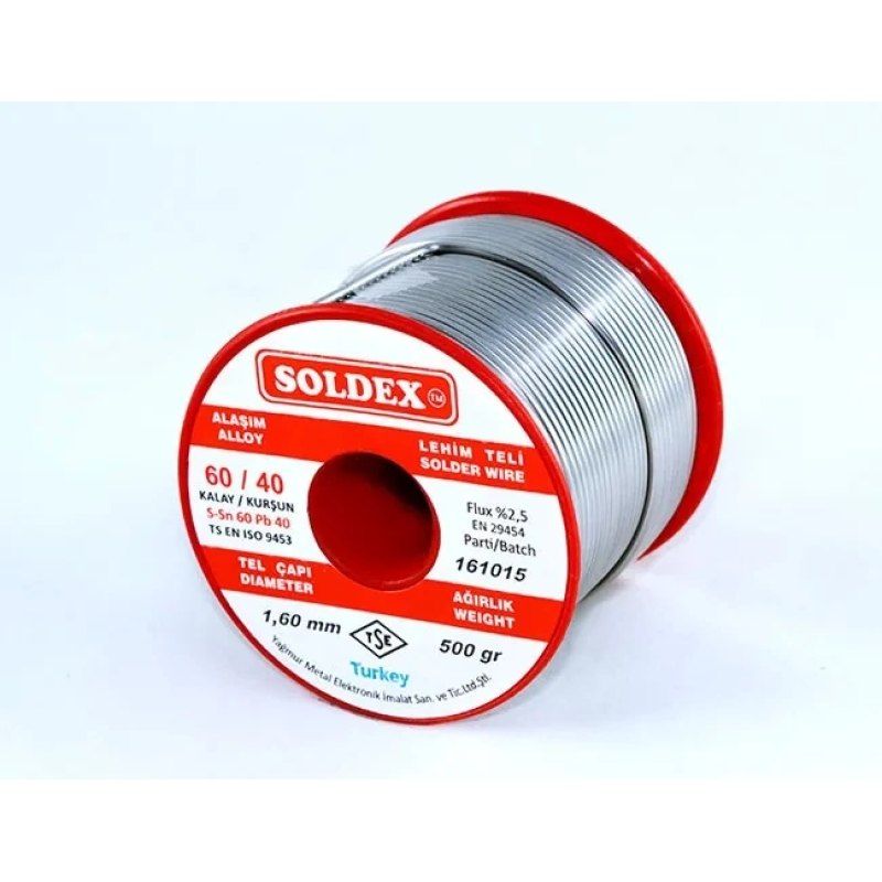60-40 Lehim Teli 500 Gr 1.6 Mm - Sn:60 / Pb:40 60-40 Lehim Teli 500 Gr 1.6 Mm - Sn:60 / Pb:40