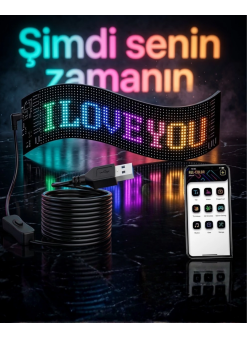 60 Cm Led Matrix Panel 16x96 Piksel Bluetooth Kontrollü Rgb Kayan Yazı Ekranı
