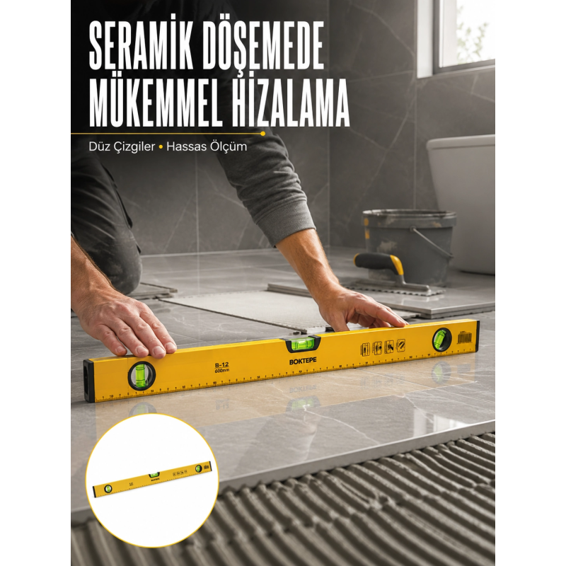 600 Mm Su Terazisi Sarı Dayanıklı Gövde Hassas Ölçüm Yeni Nesil 600 Mm Su Terazisi Sarı Dayanıklı Gövde Hassas Ölçüm Yeni Nesil