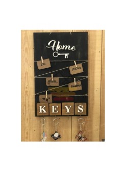 Dekoratif Home Keys Ahşap Resimlik Ve Notluk (siyah)