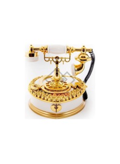Nostaljik Polyester Telefon Müzik Ve Takı Mücevher Kutusu (beyaz)