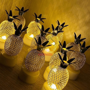 Ananas Model Portatif Pilli Mini Gece Ve Masa Dekor Lambası (12 Adet)