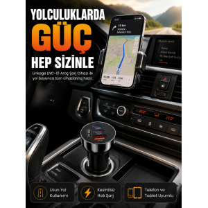 60w Araç Şarj Cihazı Çift Type-c Pd Ve Usb Qc3.0 Hızlı Şarj Adaptörü