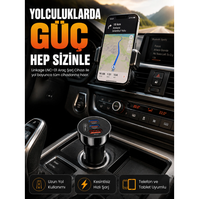 60w Araç Şarj Cihazı Çift Type-c Pd Ve Usb Qc3.0 Hızlı Şarj Adaptörü 60w Araç Şarj Cihazı Çift Type-c Pd Ve Usb Qc3.0 Hızlı Şarj Adaptörü