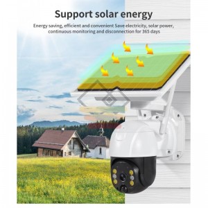 Wifi Uygulamalı Gece Görüşlü Solar Güneş Enerjili Kamera Akıllı Dış Mekan Güvenlik Kamerası