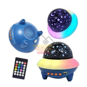 Şarjlı Kumandalı Ufo Müzik Çalar Usb Bluetooth Hoparlör Ve Projeksiyon Müzikli Projeksiyon Gece Lambası