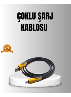 65w 4’ü 1 Arada Örgülü Hızlı Şarj Kablosu Usb-c Usb-a Çoklu Şarj Dayanıklı