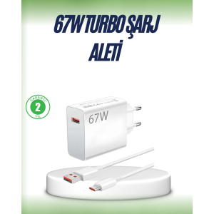 67 Watt Çift Turbo Şarj Adaptörü  Reno 4 5 6 Uyumlu