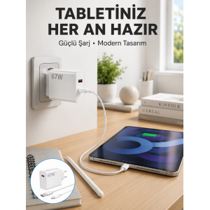 67 Watt Type C Hızlı Şarj Başlık  Black Shark Uyumlu Yeni Nesil