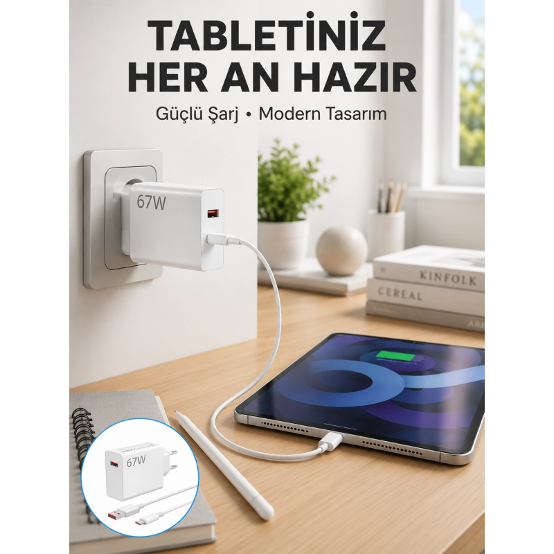 67 Watt Type C Hızlı Şarj Başlık Black Shark Uyumlu Yeni Nesil 67 Watt Type C Hızlı Şarj Başlık Black Shark Uyumlu Yeni Nesil