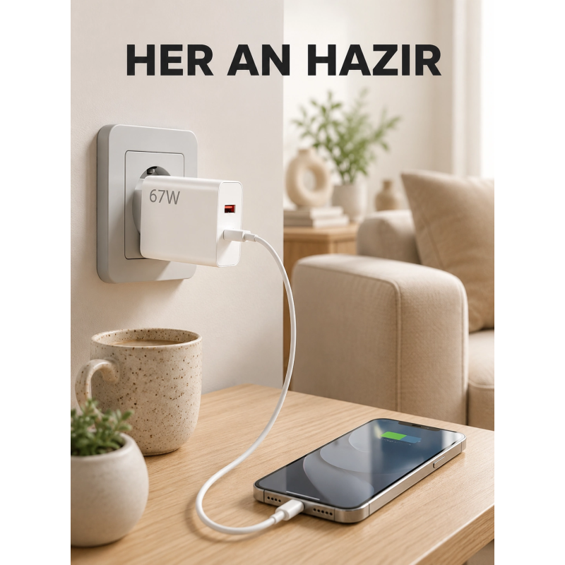67 Watt Type C Şarj Adaptörü Asus Zenfone 7 8 9 Uyumlu Yeni Nesil 67 Watt Type C Şarj Adaptörü Asus Zenfone 7 8 9 Uyumlu Yeni Nesil