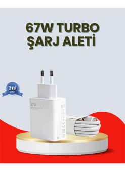 67 Watt Ultra Hızlı Şarj Adaptörü  Redmi 9 10 12c Uyumlu