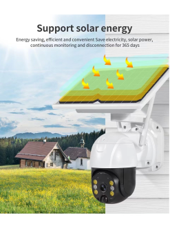 Wifi Uygulamalı Gece Görüşlü Solar Güneş Enerjili Kamera Akıllı Dış Mekan Güvenlik Kamerası