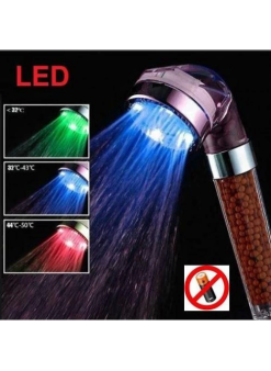 Led Işıklı Banyo Duş Başlığı Su Tasarruflu Duş Fıskiyesi -pil Veya Elektrik Gerekmez.