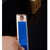 Şık Görünümlü Usb Şarjlı Rezistanslı İnce Slim Metal Çakmak (mavi)