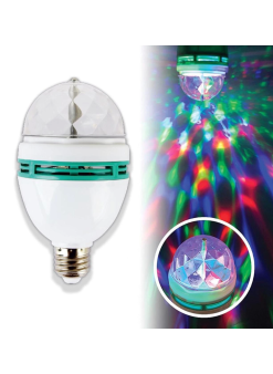 Renkli Led Döner Başlıklı Disko Topu Ampul Gece Lambası Disco Lamp