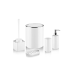 Akrilik Ve Yuvarlak Model Banyo Takımı 5 Parça Set (beyaz)