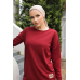 Yeni Stil Bordo Arma Detay Tunik 10020