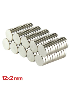 N35 12x2 Mm Neodyum Mıknatıs 100 Adet, Yuvarlak, Nikel Kaplamalı Kaliteli Ve Dayanıklı Ürün