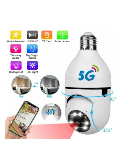 Wifi 360 Panoramik Ampul Kamera Güvenlik Kamerası Çift Wifi 360 Derece Gece Görüşlü