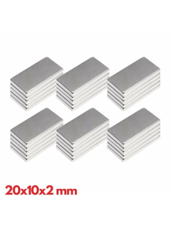 20 Adet 20x10x2 Mm Neodyum Mıknatıs , Köşeli N35 Nikel Kaplamalı Kaliteli Ve Dayanıklı Ürün