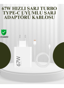 67w Güçlü Şarj Adaptörü Ve Turbo Kablo Uzun Ömürlü Dayanıklı Tasarım
