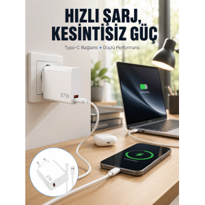 67w Type-c Turbo Şarj Cihazı – Aşırı Akım Ve Isı Koruması, Seyahat Uyumlu Yeni Nesil