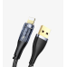 Şeffaf Uçlu İphone 45w Usb Hızlı Ve Dayanıklı Şarj Ve Data Işıklı Örgü Kablo 1 Metre