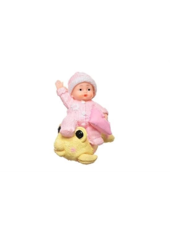 Decotown Hediyelik Sevimli Pembe Bebek Biblo Polyester Süs Eşyası