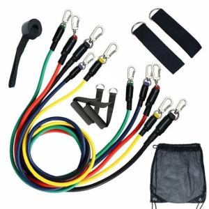 Epilons® 11 Parça Lateks Egzersiz Bandı Çekme Halatı Egzersiz Seti