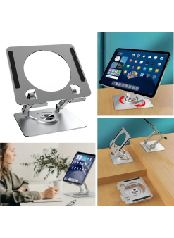 360 Derece Dönebilen Yükseltilmiş Masaüstü Ayarlanabilir  Metal Tablet Standı