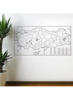 Yazılabilir Türkiye Haritası Manyetik Duvar Stickerı 110 X 56 Cm