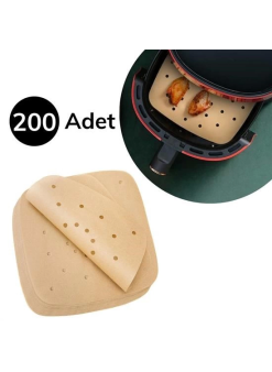 200 Adet Air Fryer Pişirme Kağıdı Tek Kullanımlık Pişirme Kağıdı Delikli Kare Model