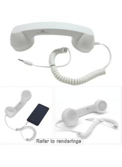 Cep Telefonları İçin Hoparlör Ve Mikrafon Görevli Retro Kablolu Telefon Ahizesi (beyaz)