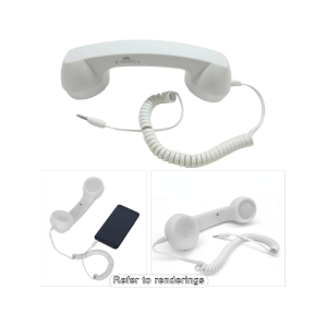 Cep Telefonları İçin Hoparlör Ve Mikrafon Görevli Retro Kablolu Telefon Ahizesi (beyaz)