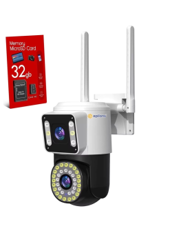 32 Gb Hafıza Kartlı 4mp Yoosee Çift Lens Ip Kamera - Wıfı Otomatik İzleme, Su Geçirmez Kablosuz Güvenlik Ev Kamerası, Renkli Gece Görüş