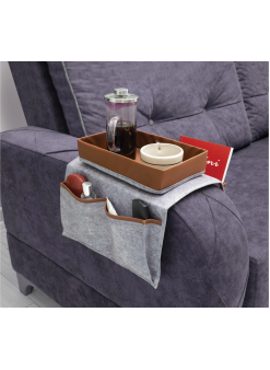 Çok Amaçlı Deri Şeritli Cepli Koltuk Kenarı Düzenleyici 03938