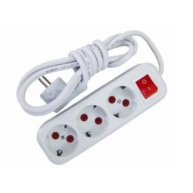 3 Metre Kablolu Anahtarlı 3 Lü Topraklı Grup Priz 3 Metre Kablolu Anahtarlı 3 Lü Topraklı Grup Priz