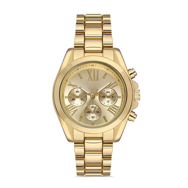 Zarif Ve Şık Özel Tasarım Roma Rakam Detaylı Metal Bayan Kol Saati (gold) Zarif Ve Şık Özel Tasarım Roma Rakam Detaylı Metal Bayan Kol Saati (gold)