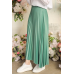 Zarif Ve Modern Pileli Parlak Krep Gizli Lastikli Mint Etek Zarif Ve Modern Pileli Parlak Krep Gizli Lastikli Mint Etek