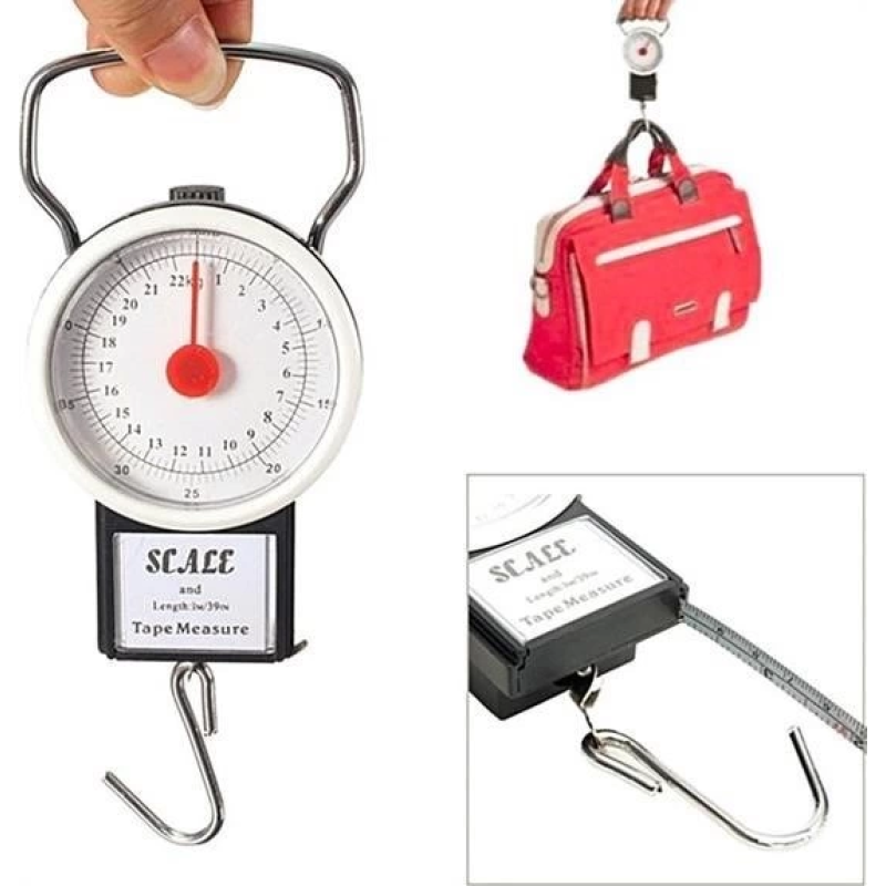 22 Kg/50lb Kancalı Tartı Aleti 1 Metre Mezuralı Askılı Balıkçı Terazisi 22 Kg/50lb Kancalı Tartı Aleti 1 Metre Mezuralı Askılı Balıkçı Terazisi