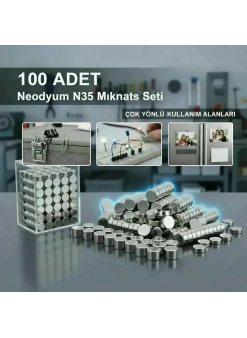 100 Lü 8x3mm Yuvarlak Neodyum Mıknatıs