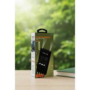 10000mah Güneş Enerjili Taşınabilir Şarj Cihazı - Çift Led Fenerli, Lcd , 2 Usb-c Powerbank