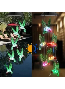 Solar Led Işıklı Kuşlu Bahçe Dekoru 6 Ledli,renkli Işık